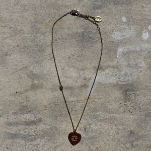 Vintage Choose Juicy Couture Gold Heart Cancer Astrology Sign Pendant Necklace